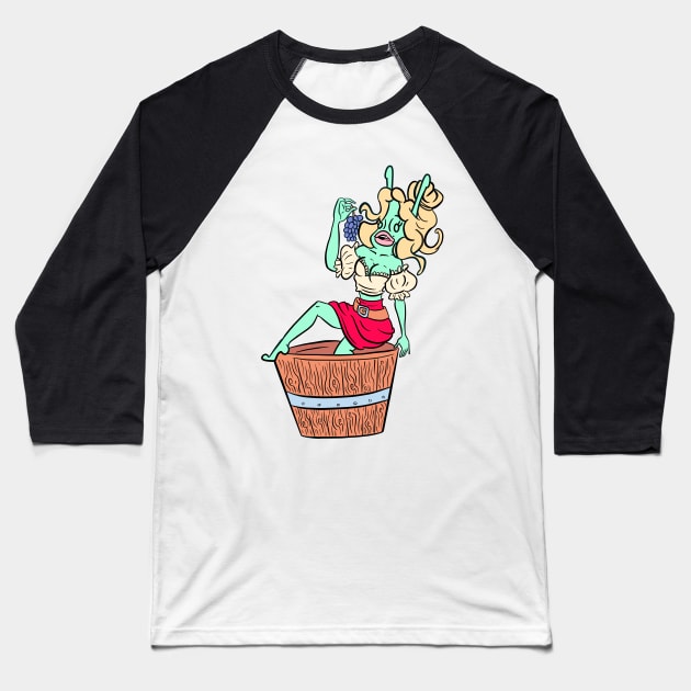 Grape Stomping Maiden Gilly Baseball T-Shirt by Sasha Banana 